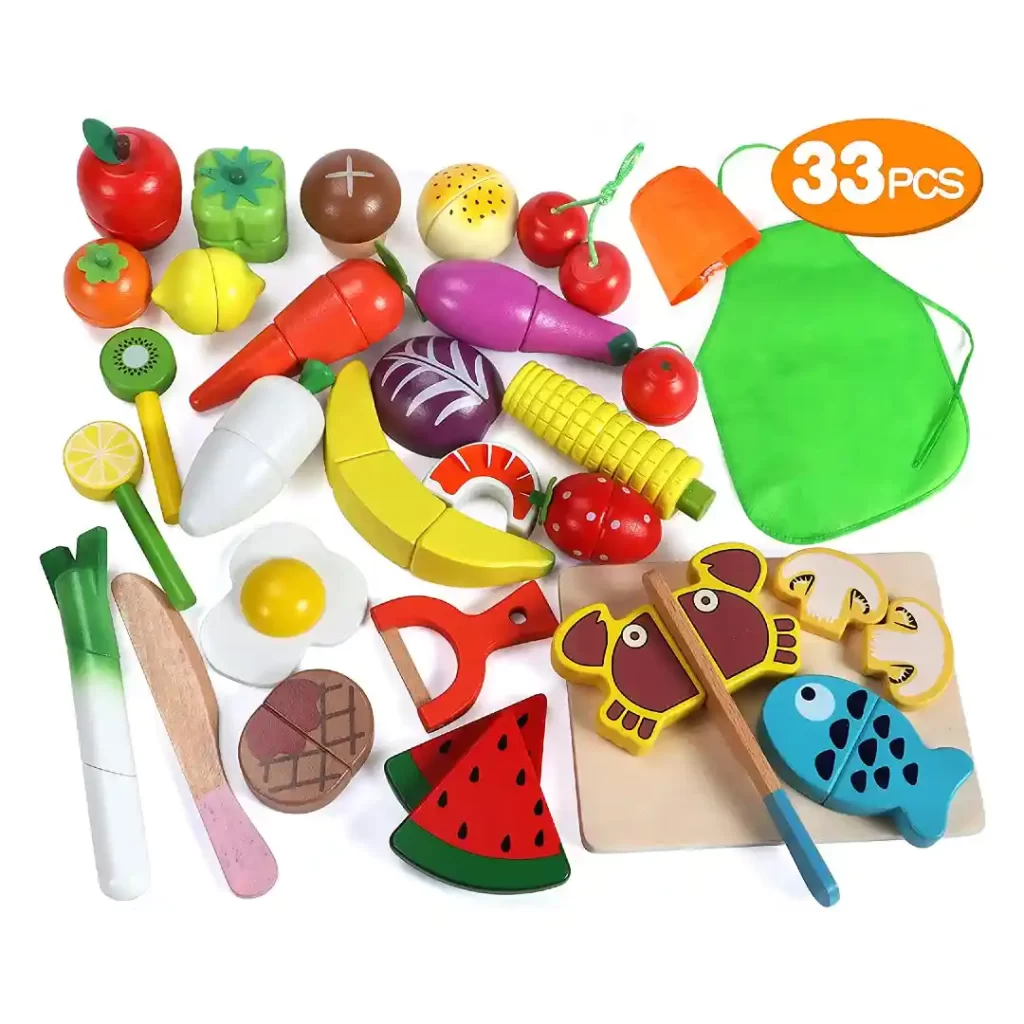 frutas y verduras de juguete con imanes