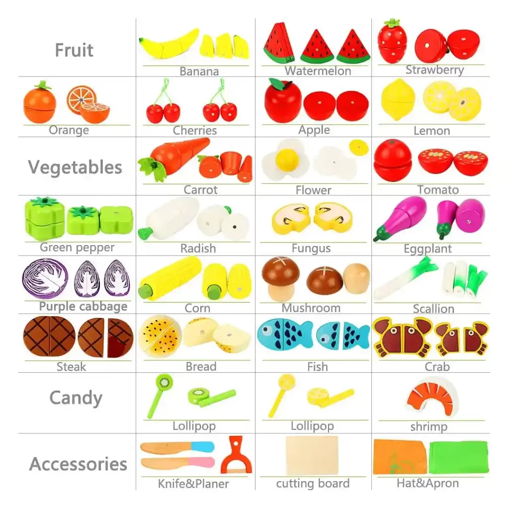 frutas y verduras magneticas